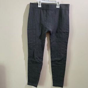 Textured fleece lined leggings gray s/m